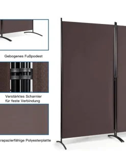 COSTWAY Paravents<Raumteiler 3 tlg. in Braun