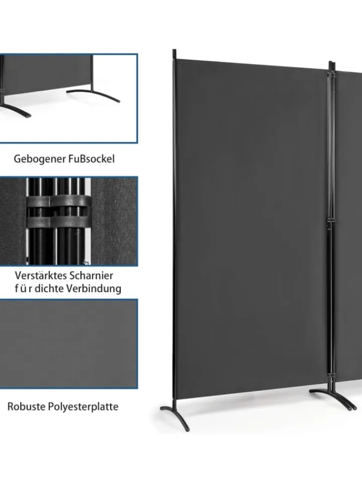 COSTWAY Paravents<Raumteiler 3 tlg. in Grau