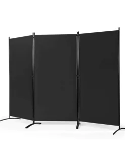 COSTWAY Paravents<Raumteiler 3 tlg. in Schwarz