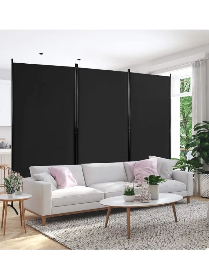 COSTWAY Paravents<Raumteiler 3 tlg. in Schwarz
