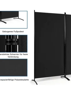 COSTWAY Paravents<Raumteiler 3 tlg. in Schwarz