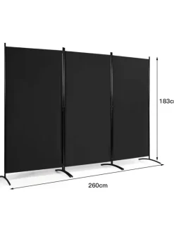 COSTWAY Paravents<Raumteiler 3 tlg. in Schwarz