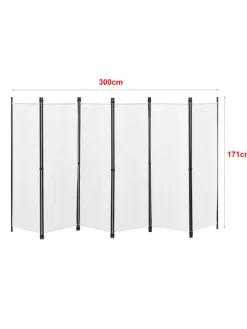 en.casa Paravents<Raumteiler Huesca - 6-teilig in Beige (H)171cm (B)300cm