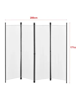 en.casa Paravents<Raumteiler Huesca - 4-teilig in Beige (H)171cm (B)200cm