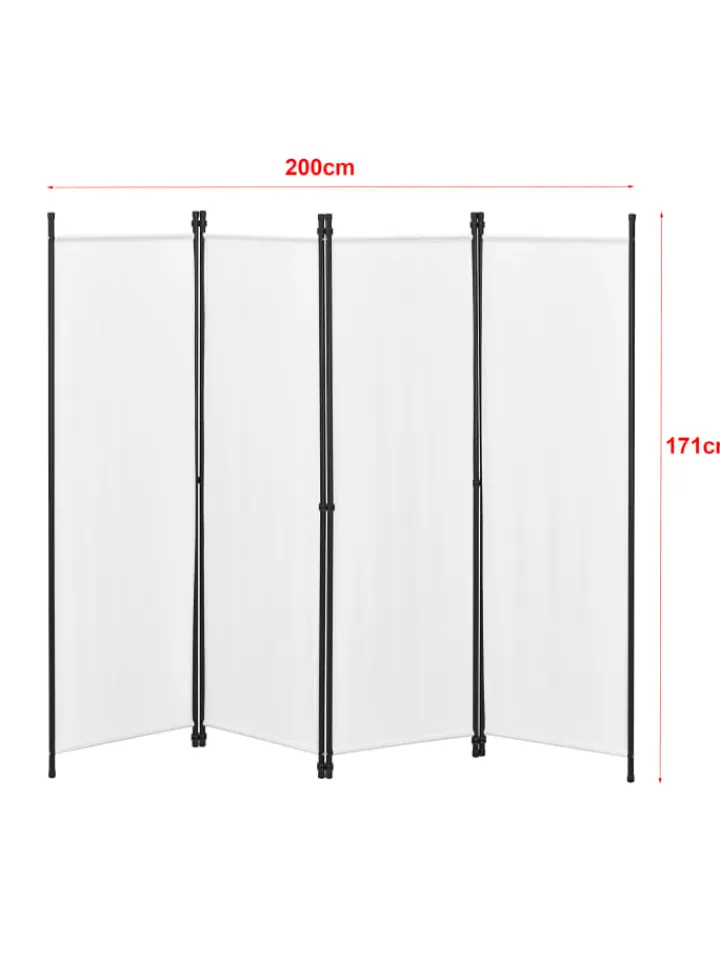 en.casa Paravents<Raumteiler Huesca - 4-teilig in Beige (H)171cm (B)200cm