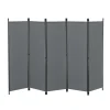 en.casa Paravents<Raumteiler Huesca - 5-teilig in Grau (H)171cm (B)250cm