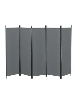 en.casa Paravents<Raumteiler Huesca - 5-teilig in Grau (H)171cm (B)250cm