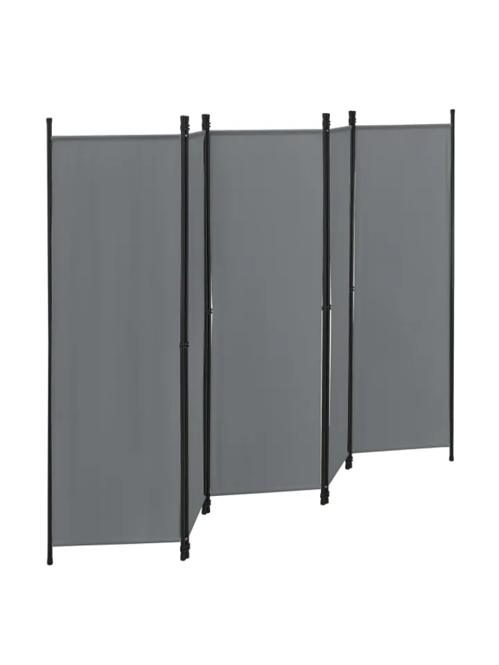 en.casa Paravents<Raumteiler Huesca - 5-teilig in Grau (H)171cm (B)250cm