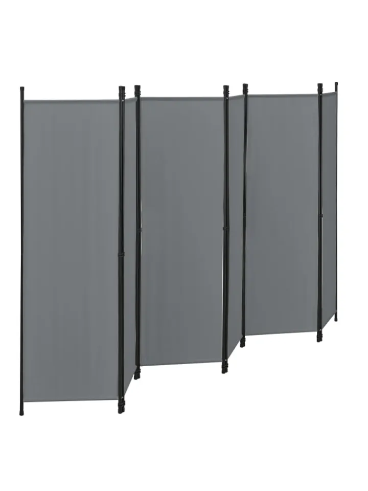 en.casa Paravents<Raumteiler Huesca - 6-teilig in Grau (H)171cm (B)300cm