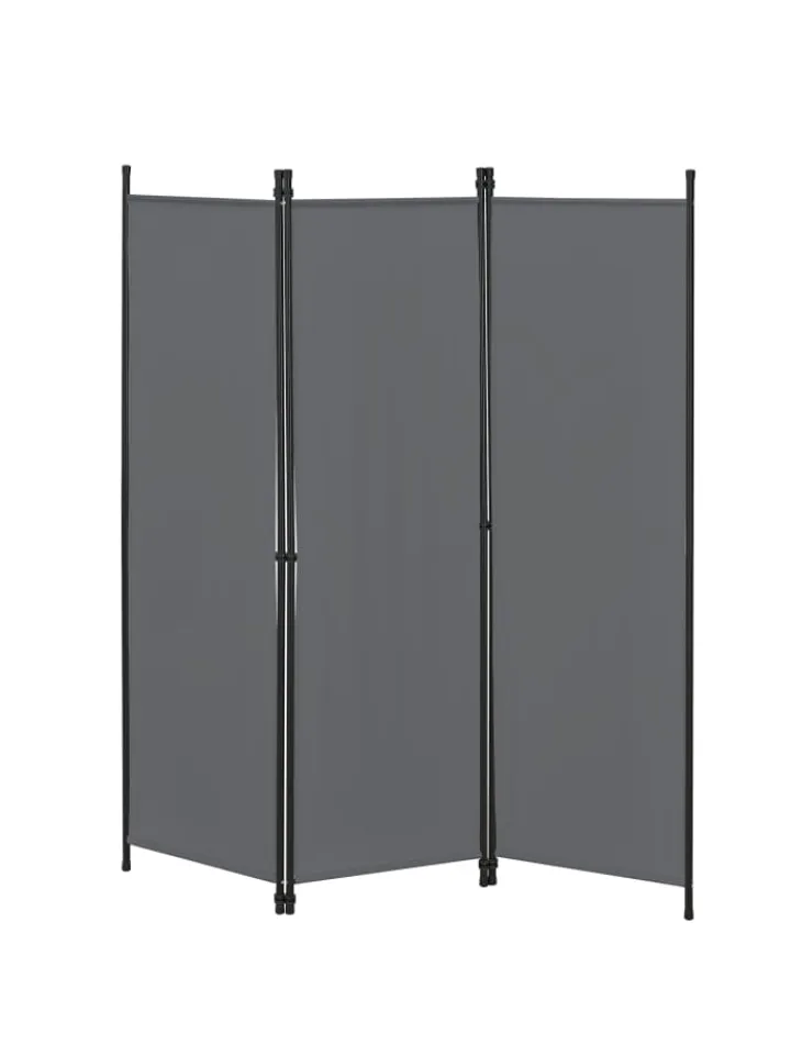 en.casa Paravents<Raumteiler Huesca - 3-teilig in Grau (H)171cm (B)150cm