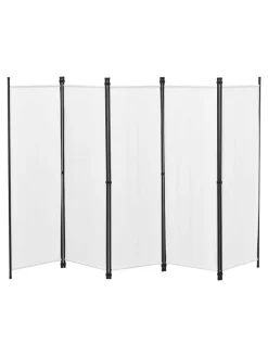 en.casa Paravents<Raumteiler Huesca - 5-teilig in Beige (H)171cm (B)250cm