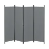 en.casa Paravents<Raumteiler Huesca - 4-teilig in Grau (H)171cm (B)200cm