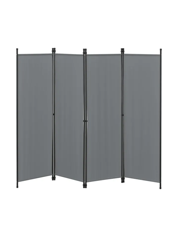 en.casa Paravents<Raumteiler Huesca - 4-teilig in Grau (H)171cm (B)200cm