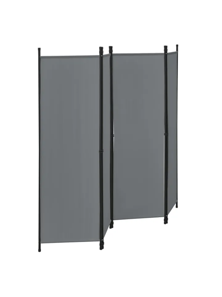 en.casa Paravents<Raumteiler Huesca - 4-teilig in Grau (H)171cm (B)200cm