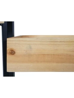 MCW Paravents<Raumteiler mit Pflanzkasten L32, Gestell schwarz, naturfarben
