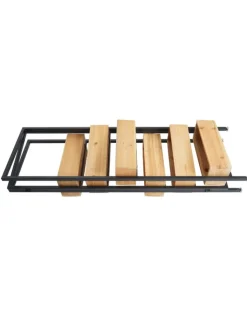 MCW Paravents<Raumteiler mit Pflanzkasten L32, Gestell schwarz, naturfarben