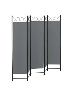 en.casa Paravents<Raumteiler Saragossa 5-teilig in Grau (H)171cm (B)200cm
