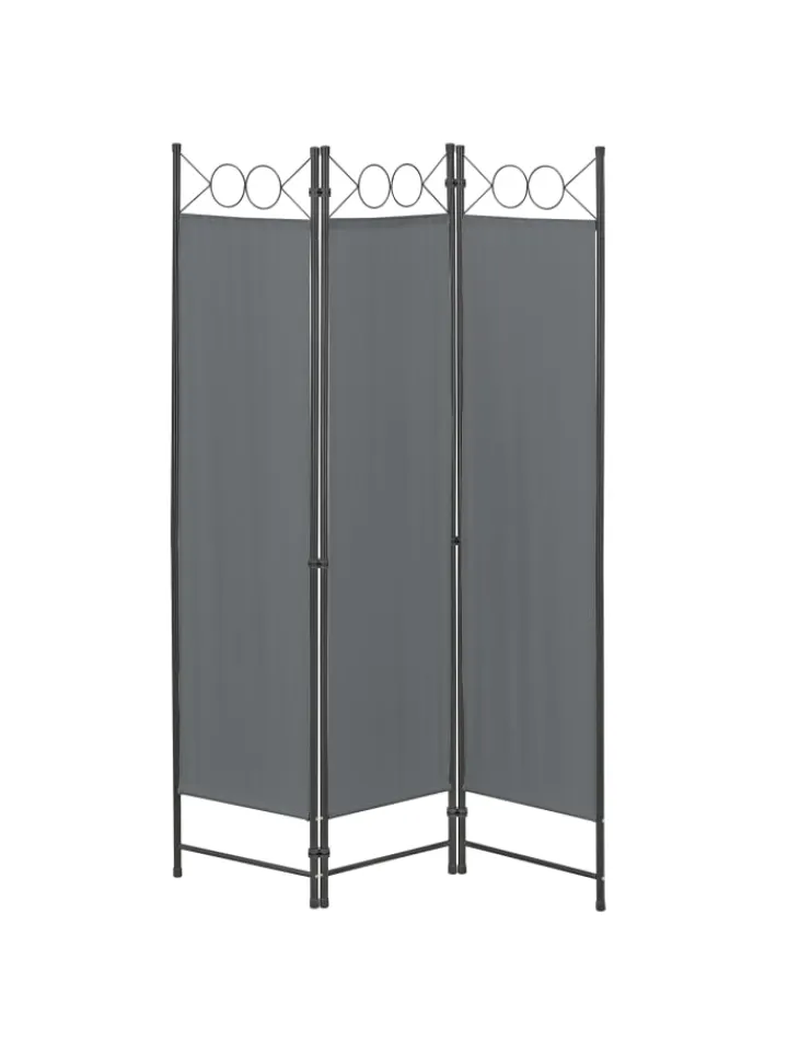 en.casa Paravents<Raumteiler Saragossa 3-teilig in Grau (H)171cm (B)120cm