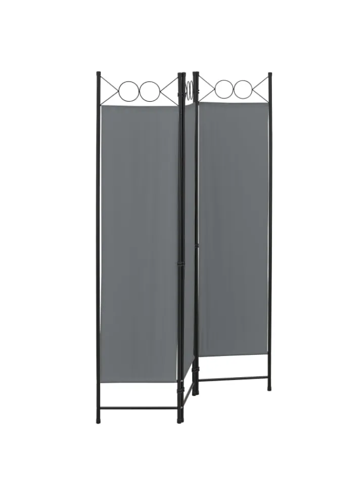 en.casa Paravents<Raumteiler Saragossa 3-teilig in Grau (H)171cm (B)120cm