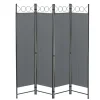 en.casa Paravents<Raumteiler Saragossa 4-teilig in Grau (H)171cm (B)160cm