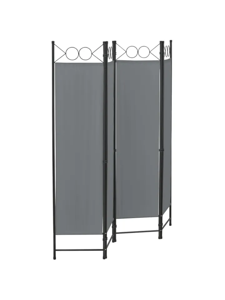 en.casa Paravents<Raumteiler Saragossa 4-teilig in Grau (H)171cm (B)160cm