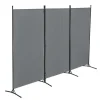 en.casa Paravents<Raumteiler Teruel - 3-teilig in Grau (H)176cm (B)260cm