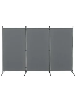 en.casa Paravents<Raumteiler Teruel - 3-teilig in Grau (H)176cm (B)260cm