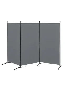 en.casa Paravents<Raumteiler Teruel - 3-teilig in Grau (H)176cm (B)260cm