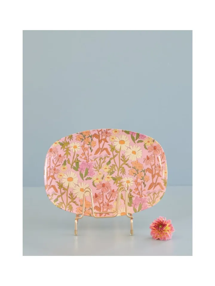 Rice Gedeckter Tisch<Rechteckiger Teller aus Plate Daisy Dearest in rosa