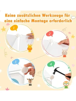 COSTWAY Kindermöbel<Regalsystem mit 8 Würfeln in Weiß