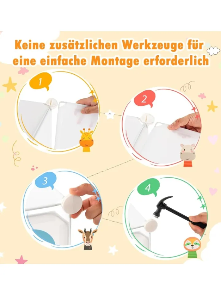 COSTWAY Kindermöbel<Regalsystem mit 8 Würfeln in Weiß