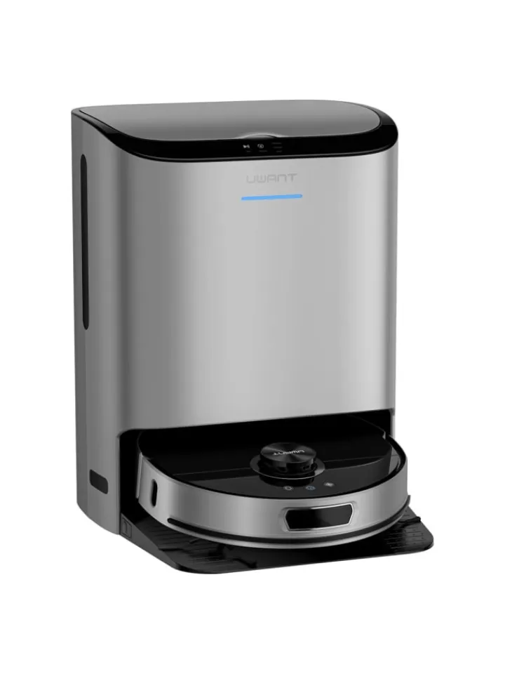COFI 1453 Staubsauger<Reinigungsroboter U200 Pro mit Wischfunktion + Lade-/Reinigungsstation in Grau