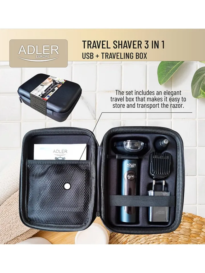 Adler Europe Pflege & Gesundheit<Reiserasierer "ADEG 2940" in Schwarz