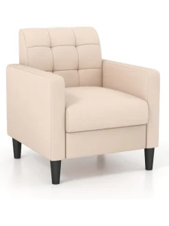 COSTWAY Sitzmöbel<Relaxsessel aus Samt in Beige
