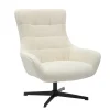 SalesFever Sitzmöbel<Relaxsessel drehbar mit schwarzem Metallgestell und Chenille-Stoff in Beige