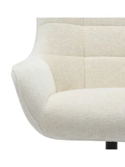 SalesFever Sitzmöbel<Relaxsessel drehbar mit schwarzem Metallgestell und Chenille-Stoff in Beige