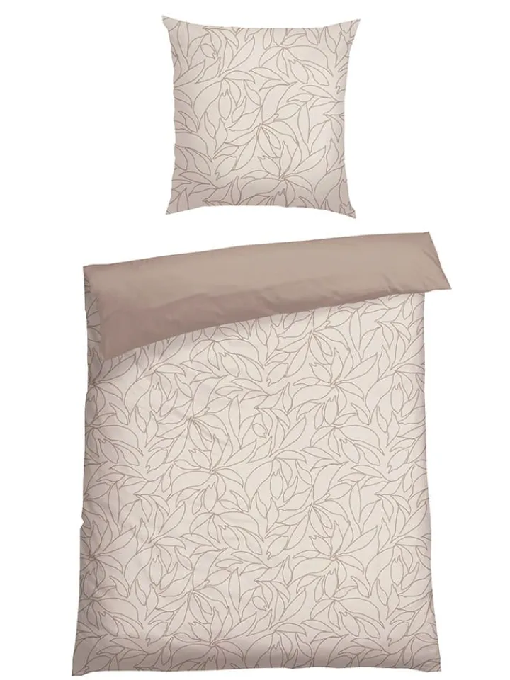 Schiesser Bettwäsche & Bettwaren<Renforcé-Bettwäsche-Set "Leaves" in Taupe