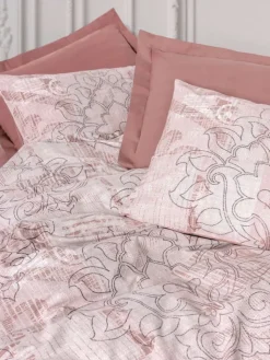 Mijolnir Bettwäsche & Bettwaren<Renforcé-Bettwäsche-Set "Livara" in Rosa/ Weiß