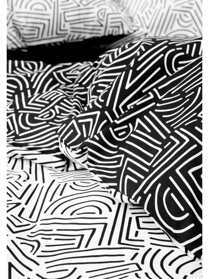 Mijolnir Bettwäsche & Bettwaren<Renforcé-Bettwäsche-Set "Maze" in Schwarz/ Weiß