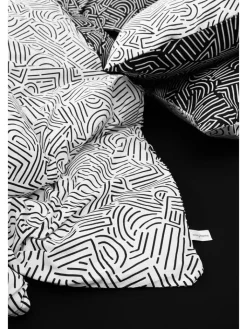 Mijolnir Bettwäsche & Bettwaren<Renforcé-Bettwäsche-Set "Maze" in Schwarz/ Weiß
