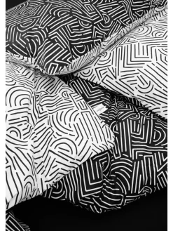 Mijolnir Bettwäsche & Bettwaren<Renforcé-Bettwäsche-Set "Maze" in Schwarz/ Weiß