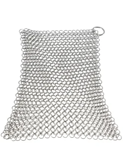 YOUCAMP Grillen<Ringreiniger für Gusseisen Feuertöpfe Netzreiniger 20x20cm in silber