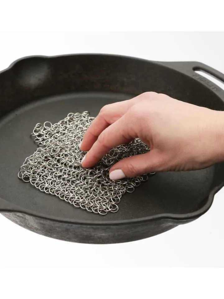 YOUCAMP Grillen<Ringreiniger für Gusseisen Feuertöpfe Netzreiniger 20x20cm in silber