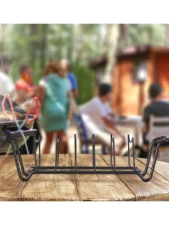 relaxdays Grillen<Rippchenhalter in Schwarz