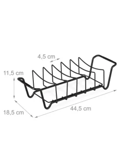 relaxdays Grillen<Rippchenhalter in Schwarz