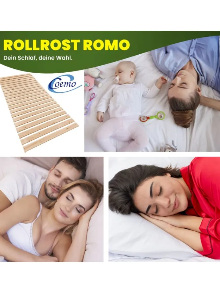 Coemo Betten & Matratzen<Rollrost Romo 15 - 22 Leisten Nordische Kiefer in Natur