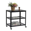 relaxdays Tische<Rollwagen in Schwarz - (B)60 x (H)61 x (T)40 cm