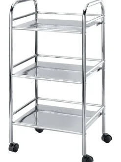 Wenko Badmöbel|Badezimmermöbel<Rollwagen in Silber - (B)41 x (H)75 x (T)32 cm