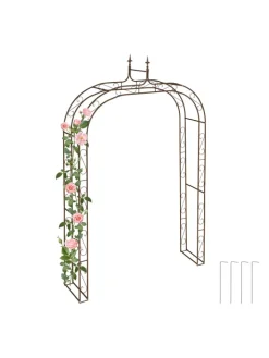 relaxdays Pflanzen & Zubehör<Rosenbogen in Braun - (B)155 x (H)240 x (T)39 cm