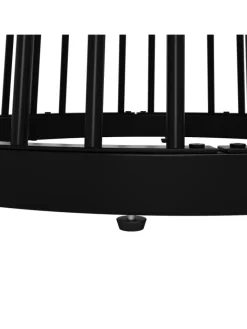 ABRIHOME Tische<Runder Esstisch in Schwarz 80x80x76 cm mit Metallbeinen